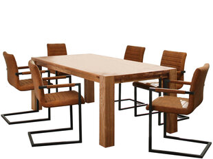Комплект мебели для столовой Notio Living Ea 200/Sandra, кресла с подлокотниками, коричневый/светло-коричневый цена и информация | Комплекты мебели для столовой | 220.lv