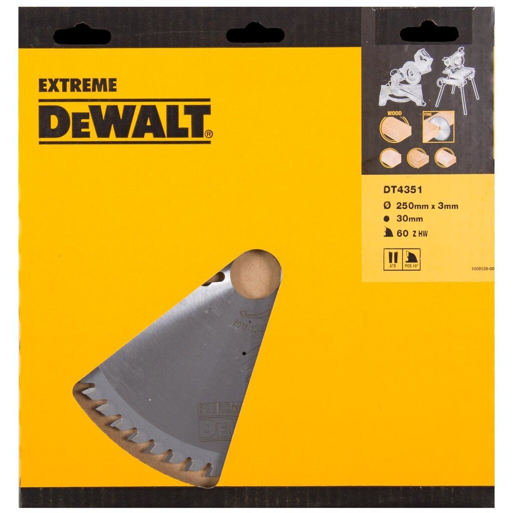 Griešanas disks Dewalt 250x30mm - DT4351 cena un informācija | Dārza tehnikas rezerves daļas | 220.lv