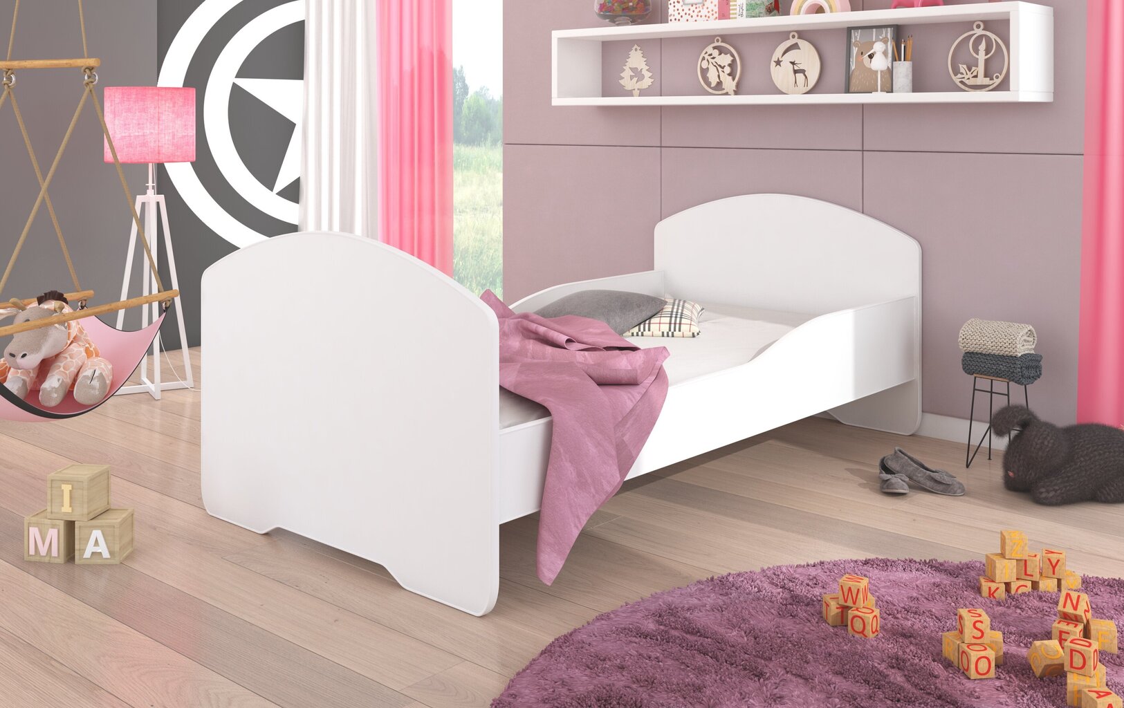 Bērnu gulta ADRK furniture Pepe 144, 140x70cm, balta cena un informācija | Bērnu gultas | 220.lv