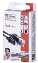 EMOS USB 2.0 A/M - micro B/M 1м цена и информация | Кабели для телефонов | 220.lv