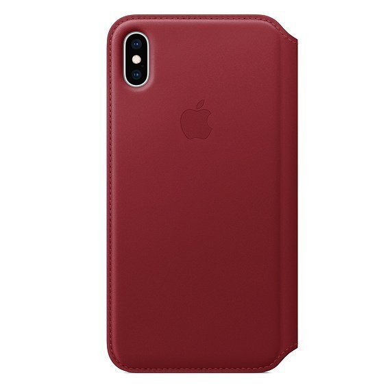 iPhone XS Max Leather Folio - Red, MRX32ZM/A cena un informācija | Telefonu vāciņi, maciņi | 220.lv