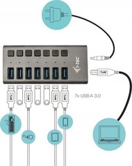 USB Centrmezgls i-Tec U3CHARGEHUB7 цена и информация | Адаптеры и USB разветвители | 220.lv