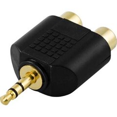 Adapteris DELTACO 3.5mm M - 2xRCA F / AA-25 cena un informācija | Adapteri un USB centrmezgli | 220.lv