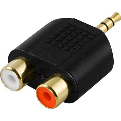 Adapteris DELTACO 3.5mm M - 2xRCA F / AA-25 цена и информация | Adapteri un USB centrmezgli | 220.lv