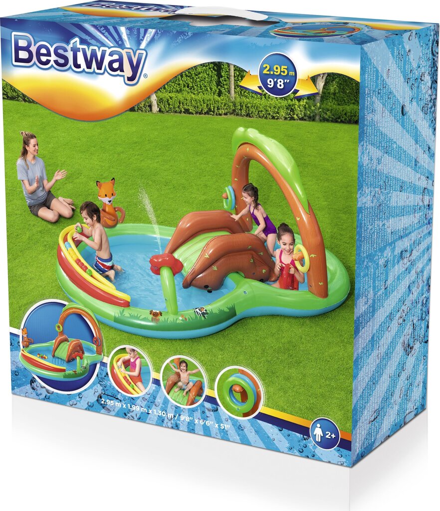 Piepūšamais rotaļlaukums Bestway Friendly Woods, 295x199x130 cm cena un informācija | Baseini | 220.lv