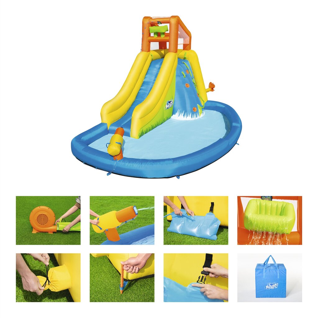 Piepūšamais rotaļu laukums Bestway Mount Splashmore Mega Water Park, 435x286x267 cm цена и информация | Baseini | 220.lv