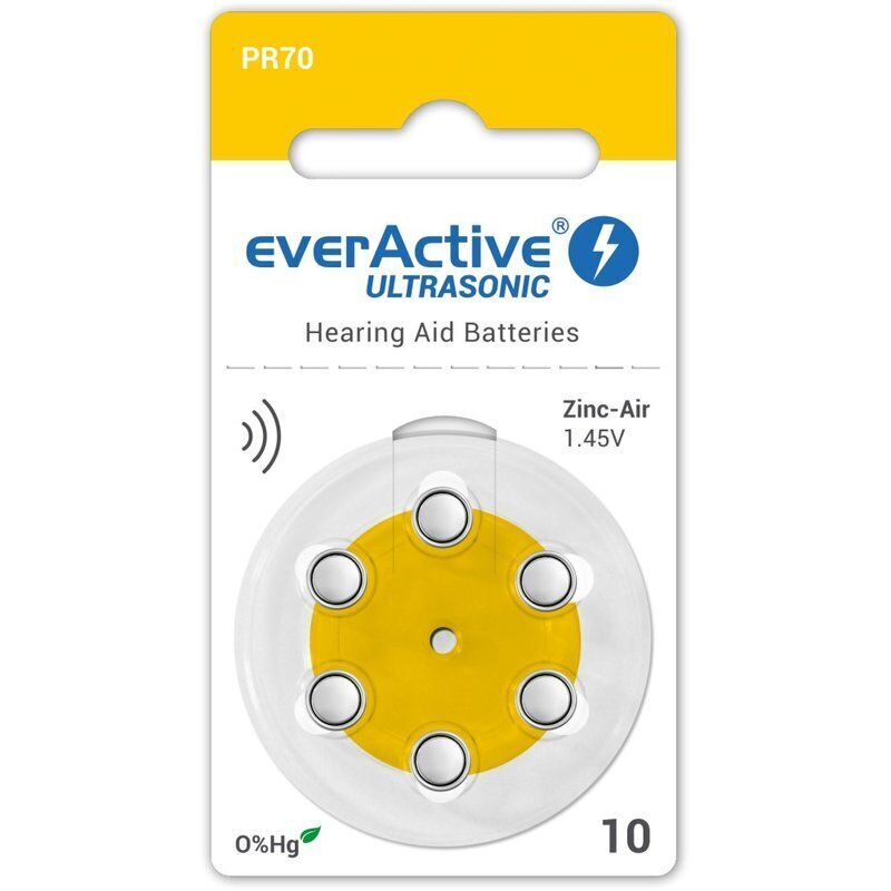 everActive Ultrasonic elementi dzirdes aparātam PR70 10, 6 gab. цена и информация | Baterijas | 220.lv