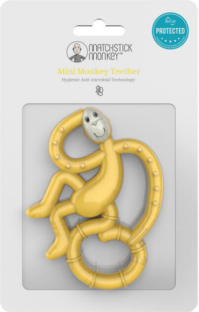 Zobu riņķis Matchstick Mini Monkey, Yellow, 3 mēn+ cena un informācija | Zobu riņķi | 220.lv