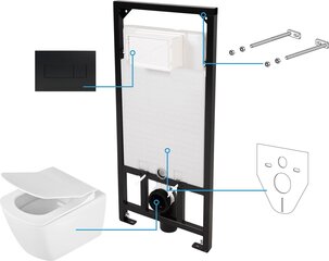 WC komplekts Deante Anemon Zero Slim 5in1 CDZN6ZPW, melna poga cena un informācija | Tualetes podi | 220.lv