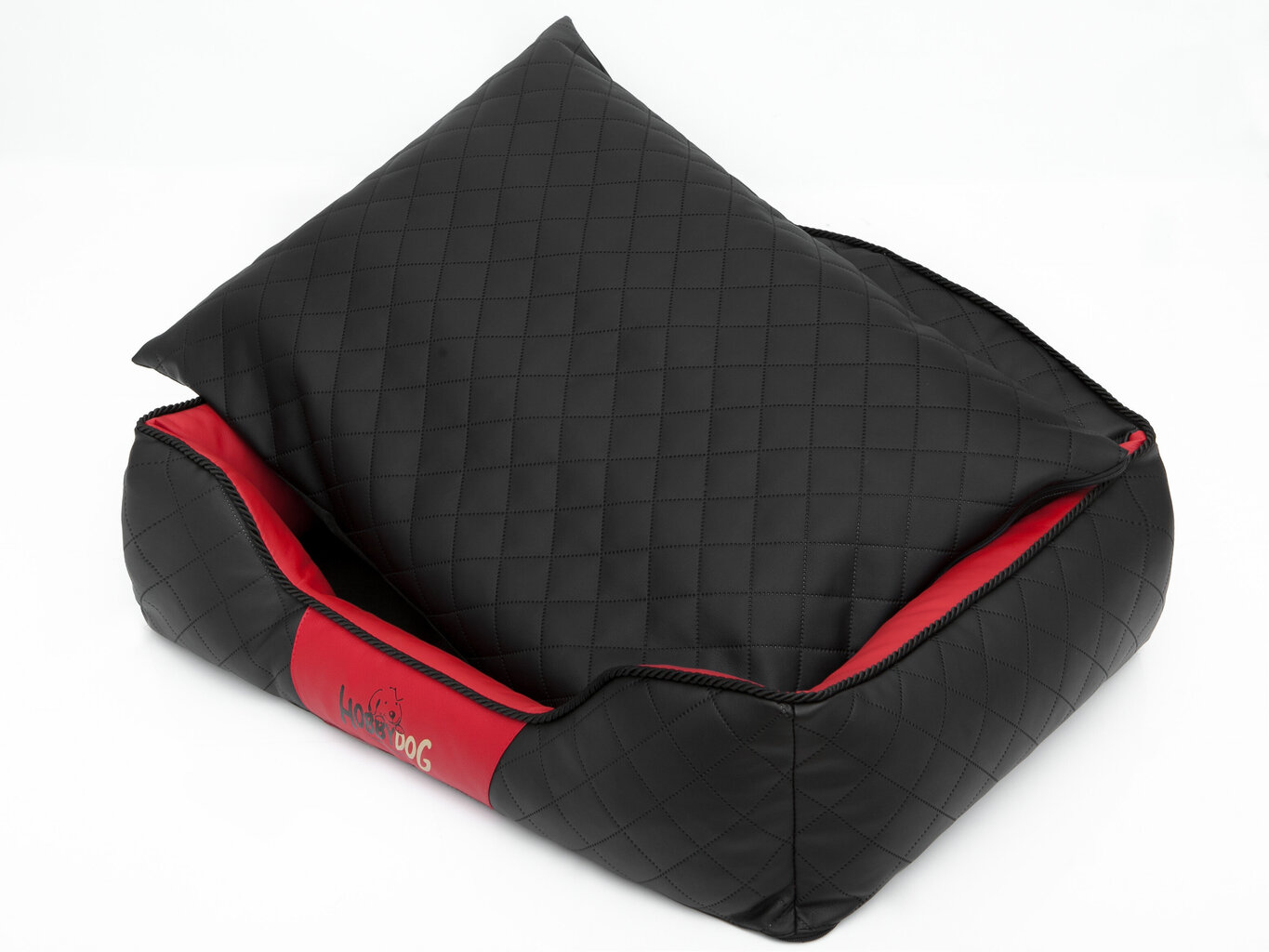 Hobbydog guļvieta Elite L, melna/sarkana, 65x50 cm cena un informācija | Suņu gultas, spilveni, būdas | 220.lv