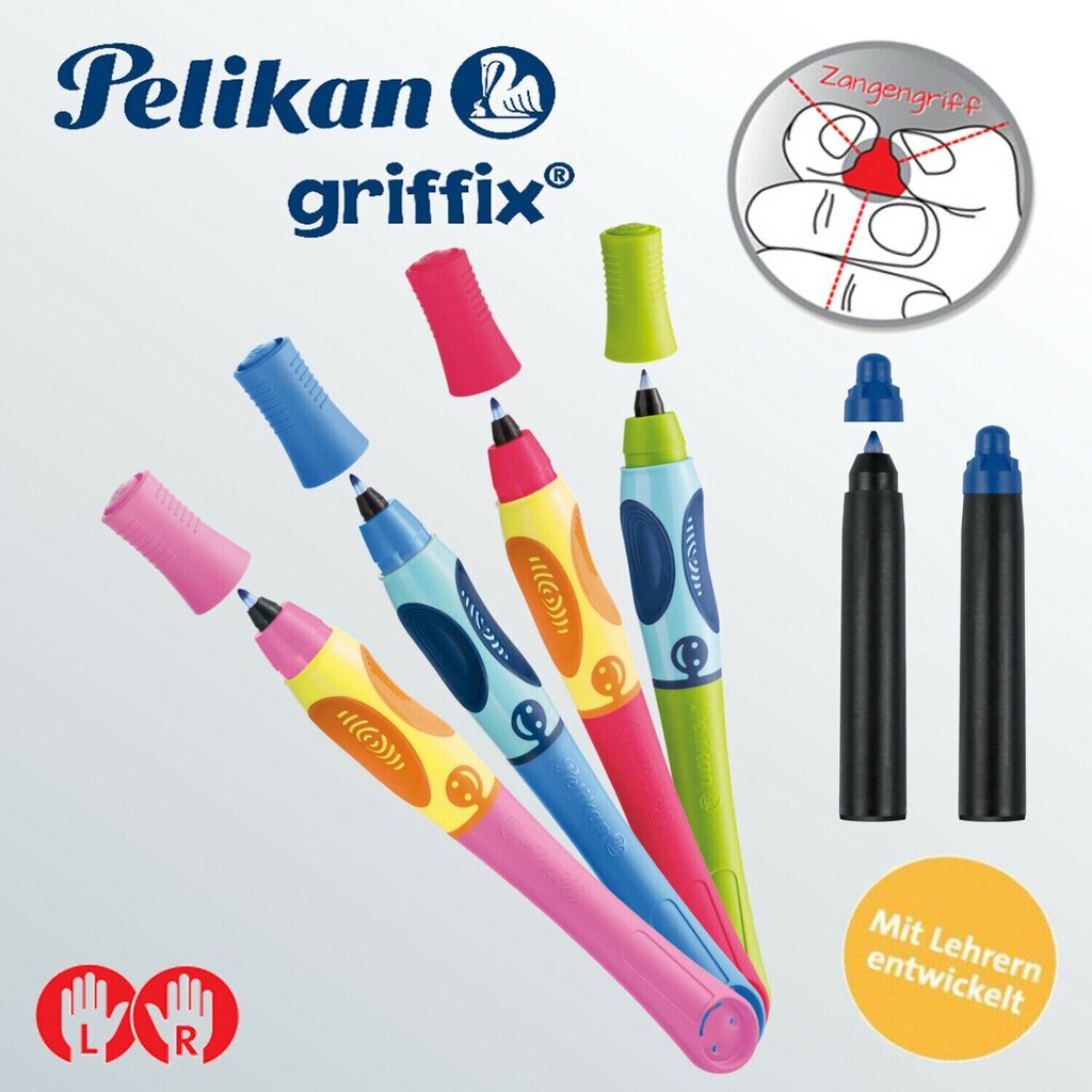 Pildspalva Pelikan Griffix T2 kreiļiem, zila, 00955179 cena un informācija | Rakstāmpiederumi | 220.lv