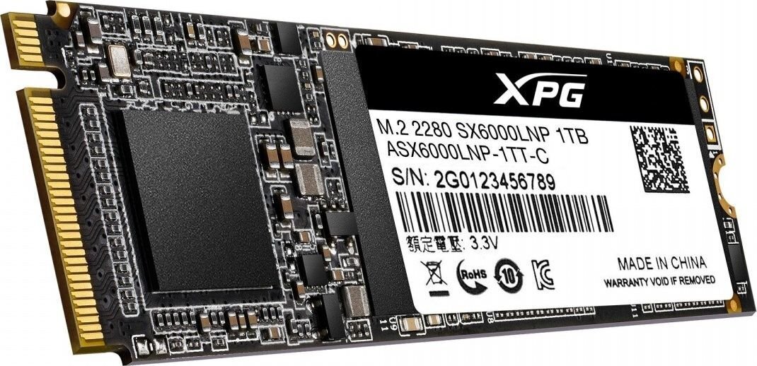 ADATA 1TB M.2 PCIe NVMe XPG SX6000 Lite цена и информация | Iekšējie cietie diski (HDD, SSD, Hybrid) | 220.lv