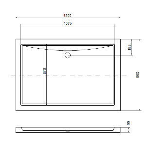 Dušas paliktnis Kerra Oskar 120 120x80/5,5cm cena un informācija | Dušas paliktņi | 220.lv