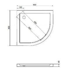 Душевой поддон Kerra Aron 90 цена и информация | Душевые поддоны | 220.lv