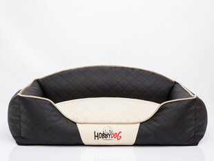 Лежак Hobbydog Elite L, черный/песочный, 65x50 см цена и информация | Лежаки, домики | 220.lv