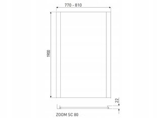 Kerra Zoom SC 80 душевая стенка цена и информация | Душевые двери и стены | 220.lv
