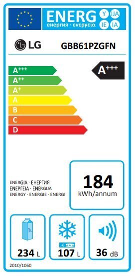 LG GBB61PZGFN цена и информация | Ledusskapji | 220.lv