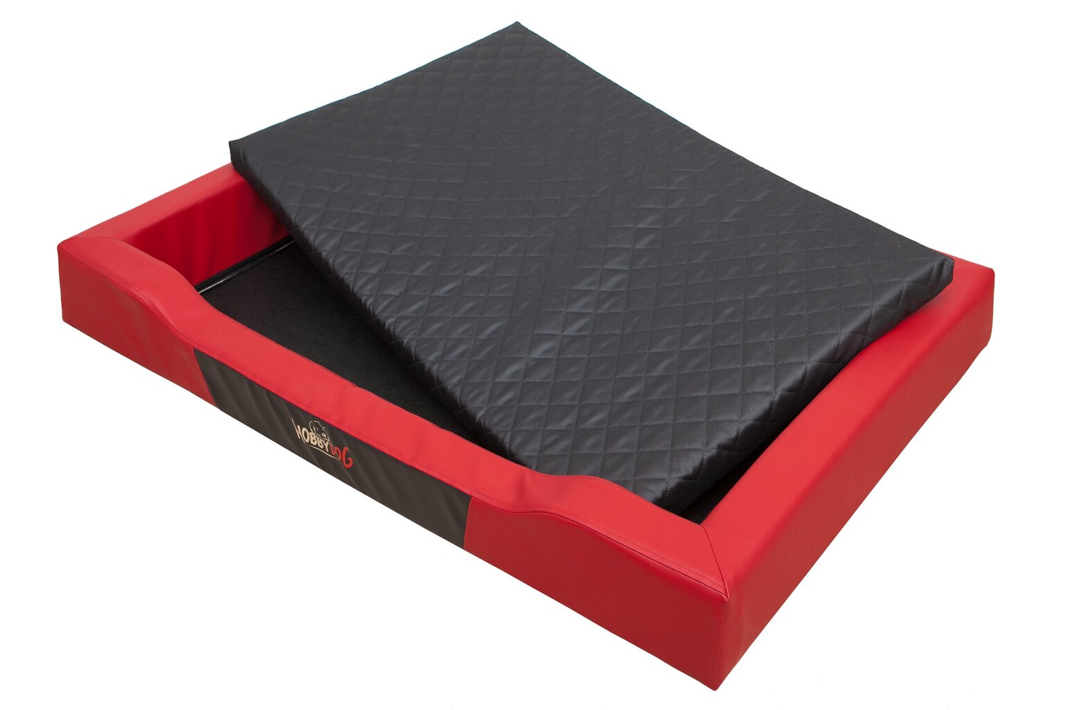 Hobbydog guļvieta Deluxe XL, sarkana/melna, 93x62 cm cena un informācija | Suņu gultas, spilveni, būdas | 220.lv