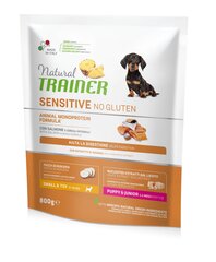 Natural Trainer Sensitive No Gluten mazas un ļoti mazas šķirnes jauniem kucēniem ar lasi 0,8kg cena un informācija | Sausā barība suņiem | 220.lv