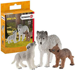 Фигурки Мать волчица и волчата Schleich Wild Life цена и информация | Игрушки для мальчиков | 220.lv