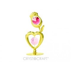 Сувенир "Сердце и роза" на подставке, с кристаллами SWAROVSKI цена и информация | Детали интерьера | 220.lv