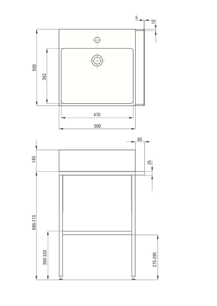 Deante izlietne Temisto ar brīvi stāvošu konsoli CDTS6U5S, black mat цена и информация | Izlietnes | 220.lv