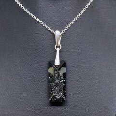 Sudraba kulons "Augošais Kristāls II (Silver Night)" ar Swarovski™ kristāliem цена и информация | Украшения на шею | 220.lv