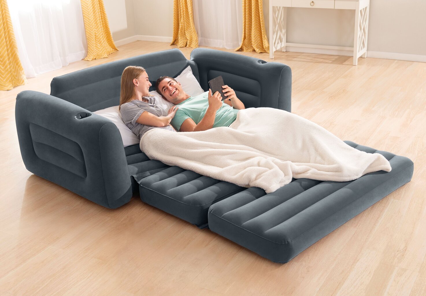 Piepūšamais dīvāns Intex Pull-Out (izvelkams), 224x203x66 cm цена и информация | Piepūšamie matrači un mēbeles | 220.lv