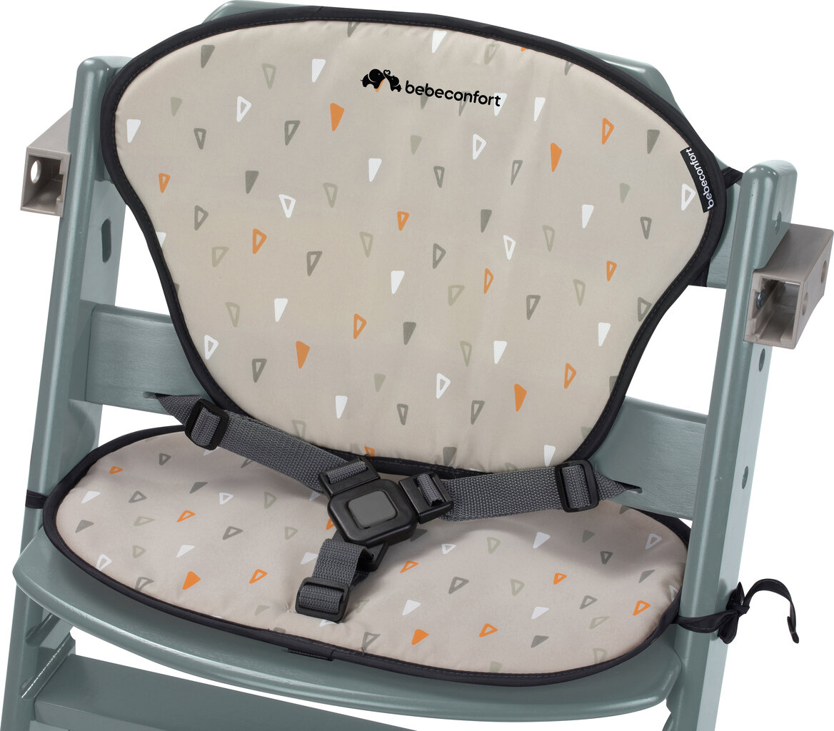 Koka barošanas krēsliņš ar polsterējumu Bebe Confort Timba Warm Gray, pelēks цена и информация | Barošanas krēsli | 220.lv