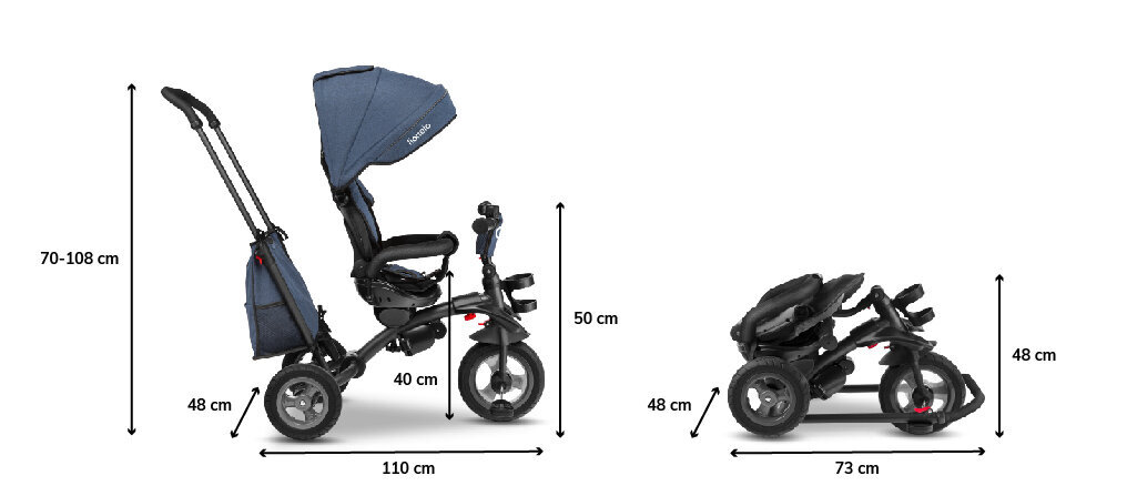 Tricikls Lionelo Tris 2in1, Zils cena un informācija | Trīsriteņi | 220.lv