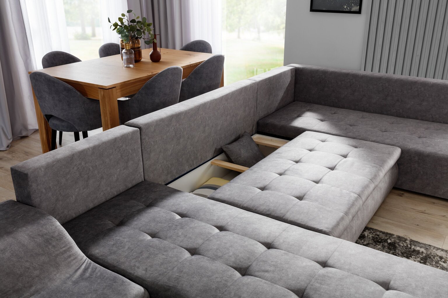 Mīksts stūra dīvāns NORE Giovanni, melns/krēms cena un informācija | Stūra dīvāni | 220.lv