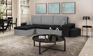 Stūra dīvāns Bellezza Dakota, pelēkas/melnas krāsas cena un informācija | Stūra dīvāni | 220.lv