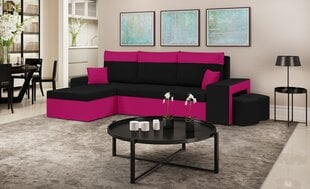 Stūra dīvāns Bellezza Dakota, rozā/melns cena un informācija | Stūra dīvāni | 220.lv