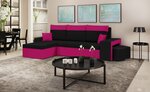 Stūra dīvāns Bellezza Dakota, rozā/melns