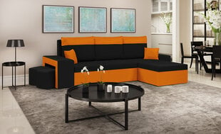 Stūra dīvāns Bellezza Dakota, oranžs/melns cena un informācija | Stūra dīvāni | 220.lv