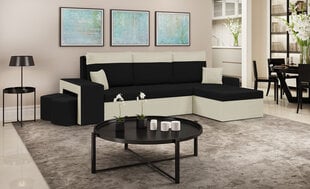 Mīkstais stūra dīvāns Bellezza Dakota, krēmkrāsas/melns цена и информация | Угловые диваны | 220.lv