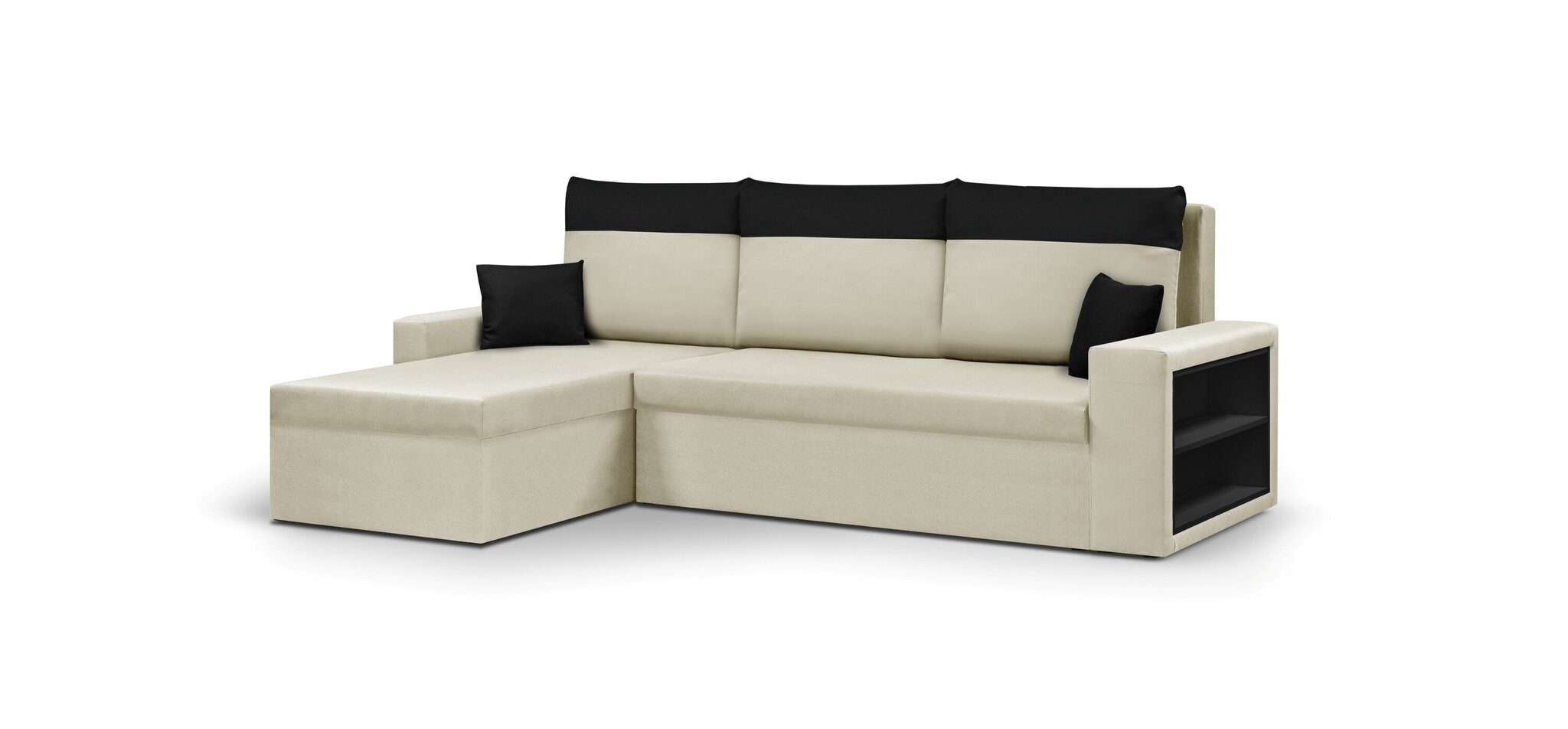 Stūra dīvāns Bellezza Pablo, balts/melns цена и информация | Stūra dīvāni | 220.lv