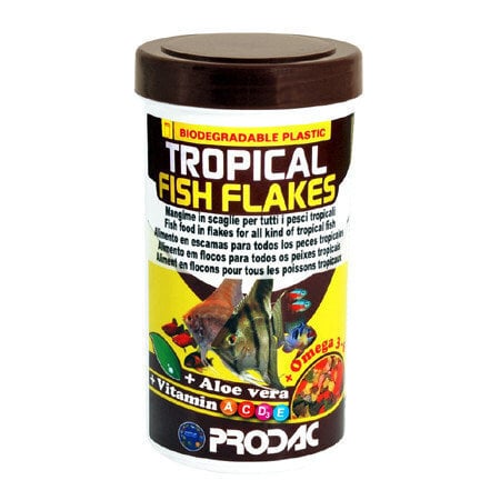 Prodac Tropical Fish Flakes pārslas tropu zivīm 1200ml 200g cena un informācija | Zivju barība | 220.lv