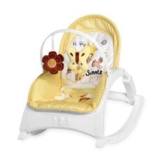 Šūpuļkrēsls - šūpoles Lorelli Enjoy ar vibrācijām un skaņām (0-18 kg), Yellow Giraffe cena un informācija | Bērnu šūpuļkrēsliņi | 220.lv