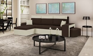 Stūra dīvāns Bellezza Dakota, balts/brūns cena un informācija | Stūra dīvāni | 220.lv