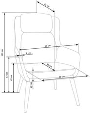 Krēsls Halmar Purio, smilšu/brūnas krāsas цена и информация | Кресла в гостиную | 220.lv