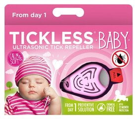 TickLess Baby ultraskaņas piekariņš no ērcēm un blusām zīdaiņiem rozā cena un informācija | Vitamīni, uztura bagātinātāji, pretparazītu līdzekļi suņiem | 220.lv
