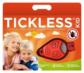 TickLess Kid ultraskaņas piekariņš pret ērcēm un blusām cilvēkiem oranžs цена и информация | Средства от комаров и клещей | 220.lv