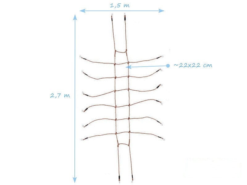 Rāpšanās tīkls rotaļu laukumiem 1,50 x 2,70 m 4IQ cena un informācija | Bērnu rotaļu laukumi, mājiņas | 220.lv