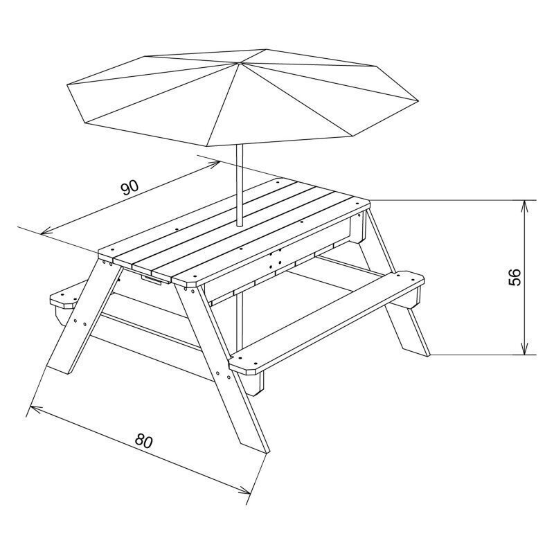 Piknika un spēļu galds ar saulessargu Axi Nick cena un informācija | Bērnu krēsliņi un bērnu galdiņi | 220.lv