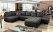 Stūra dīvāns NORE Giovanni, melns/gaiši pelēks cena un informācija | Stūra dīvāni | 220.lv