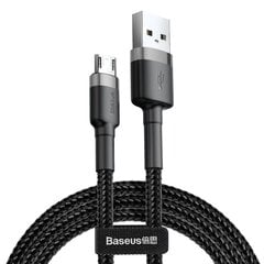 Кабель Baseus Cafule USB / micro USB QC3.0 2.4A 0.5M Черный - Серый (CAMKLF-AG1) цена и информация | Кабели для телефонов | 220.lv