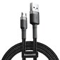 Baseus Cafule USB / micro USB QC3.0 2.4A 0.5M kabelis melns - pelēks (CAMKLF-AG1) цена и информация | Savienotājkabeļi | 220.lv