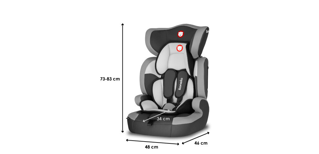 Autokrēsliņš Lionelo Levi One, 9-36 kg, grey cena un informācija | Autokrēsliņi | 220.lv