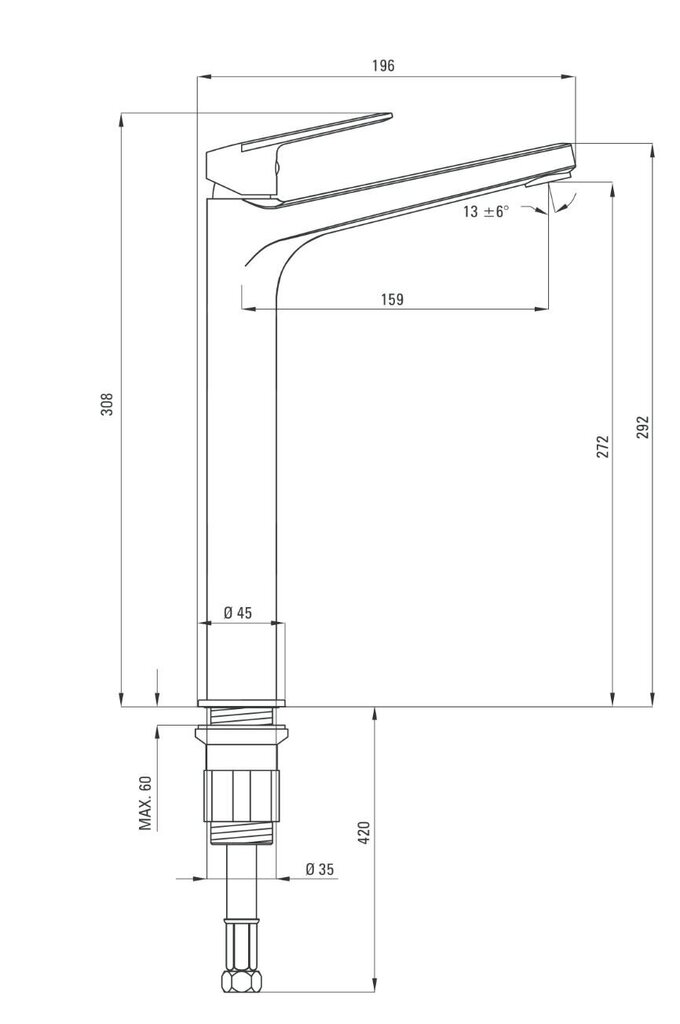 Deante maisītājs Jasmin BGJ N20K, black mat цена и информация | Jaucējkrāni | 220.lv